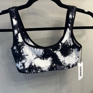 Ribbed Black/white Crop Top